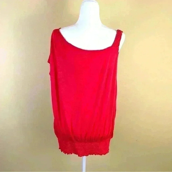 A.N.A. Coral Banded Bottom Braid Strap Scoop Neck Short Sleeve Rayon Top Size 1X - Picture 7 of 14
